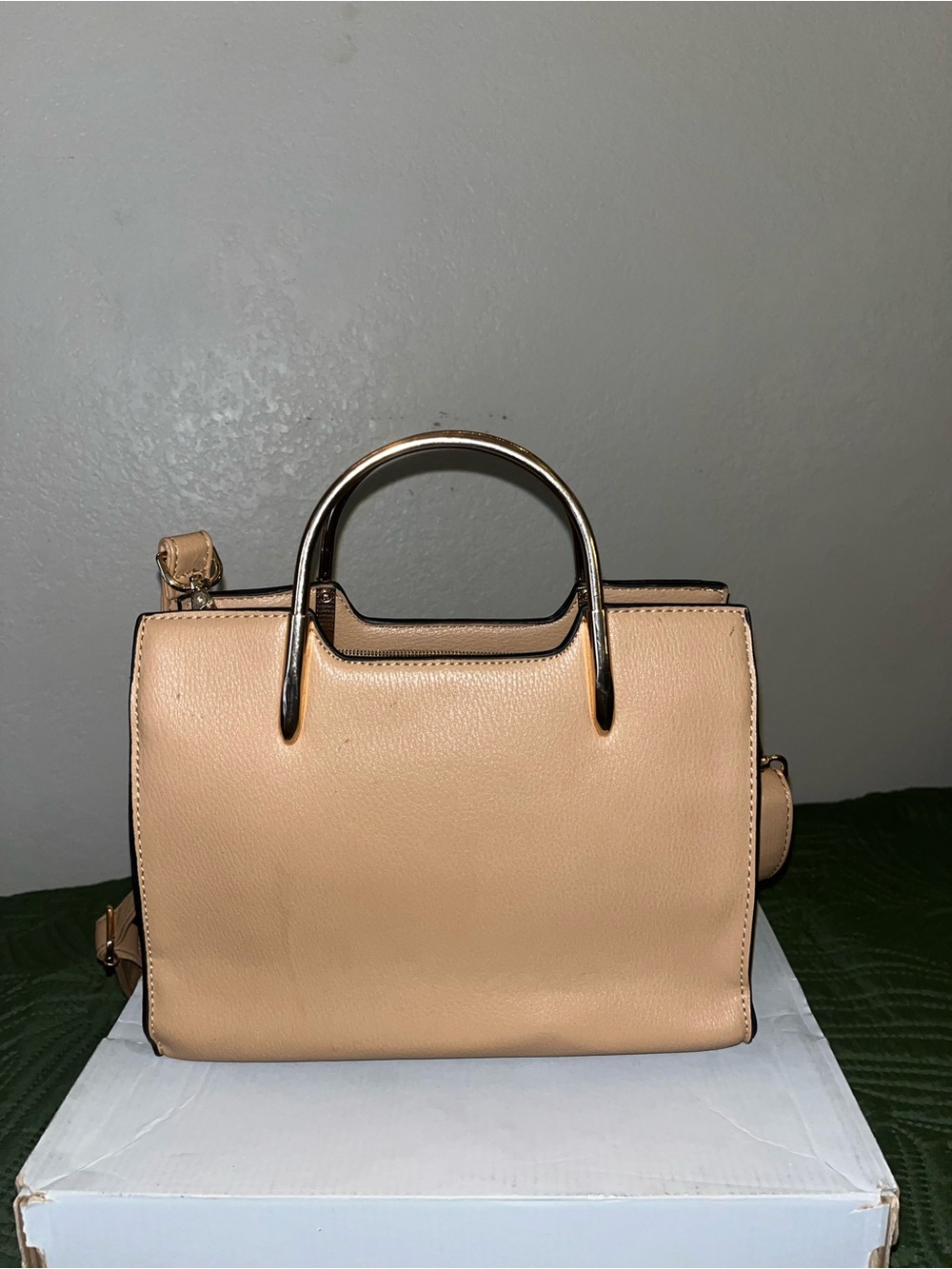 Classic Beige Structured Top-Handle Women's Bag